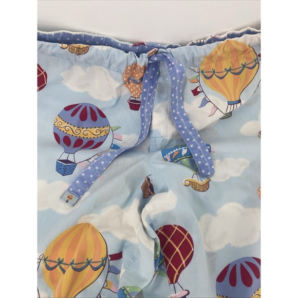 Nick & Nora hot air balloon pajama pant Cotton Pull On Sleepwear Whimsical Large - Picture 2 of 9